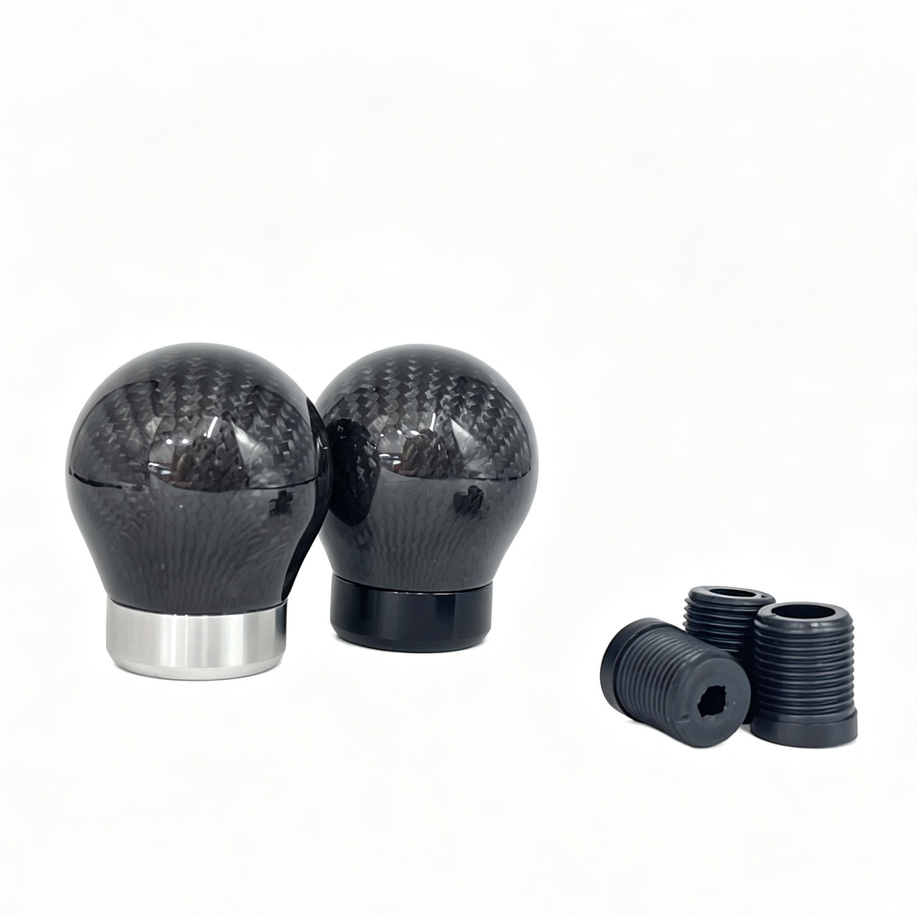 Cross-Border Car Modification Parts Carbon Pattern Gear Shift Knob Round Real Carbon Fiber Shift Lever Head
