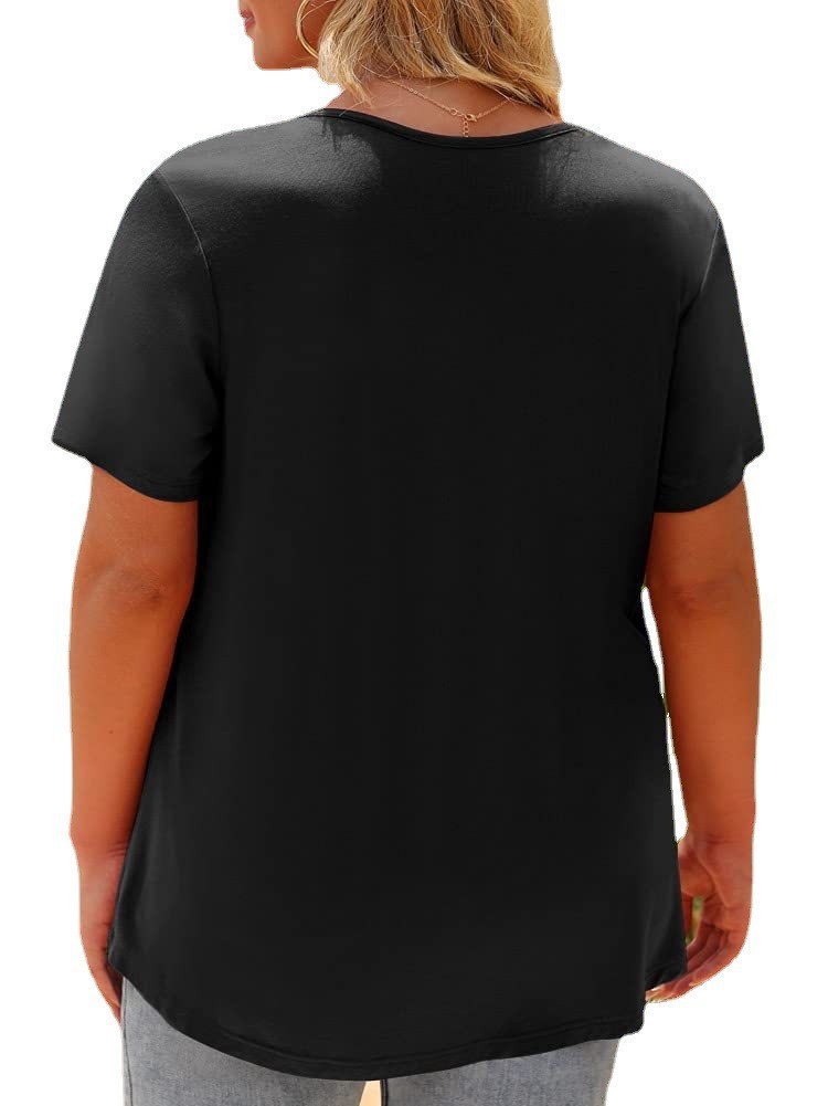 Europa y Estados Unidos transfronterizos nueva ropa de mujer 2025 Amazon estación independiente de verano cuello redondo camiseta de manga corta camiseta casual mujer