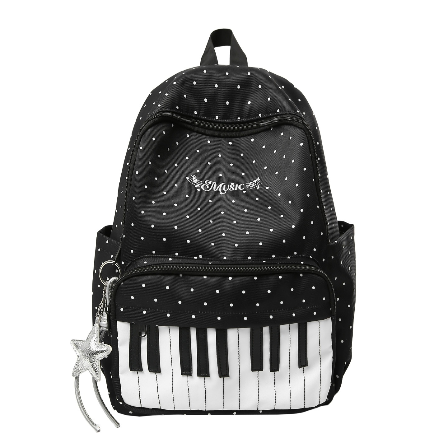 Cross-Border Schoolbags for Female Junior High School Students, Simple High School Girls' Personalized Piano Backpacks, Trendy and Good-Looking College Student Backpacks