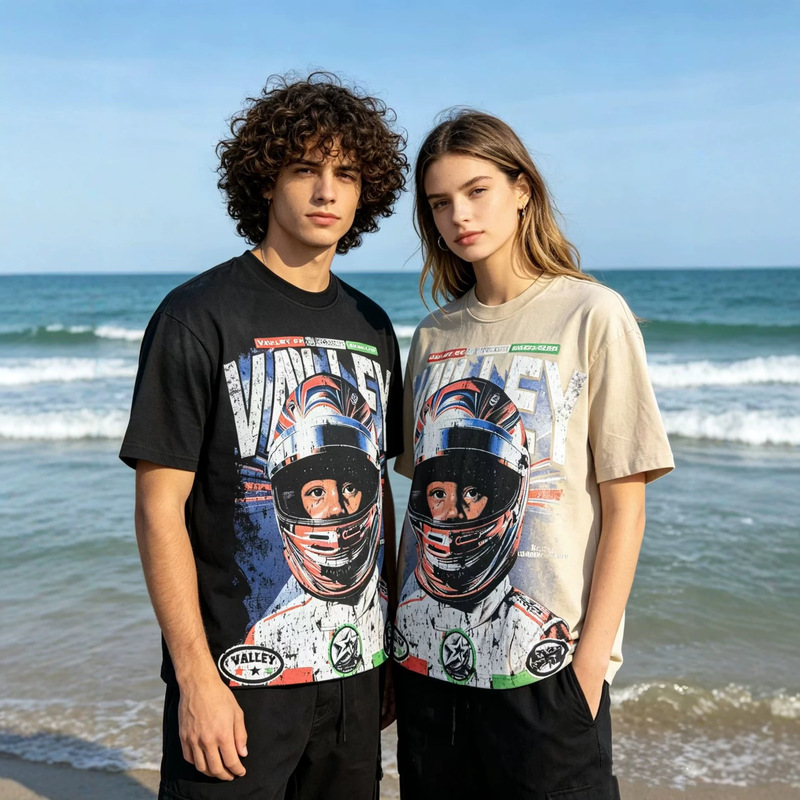 Cross-Border American Vl American Street Fashion Brand Retro Washed and Distressed Campus-Style Printed Casual Unisex Short-Sleeve T-Shirt Cross-Border American Vl American Street Fashion Brand Retro Washed and Distressed Campus-Style Printed Casual Unisex Short-Sleeve T-Shirt
