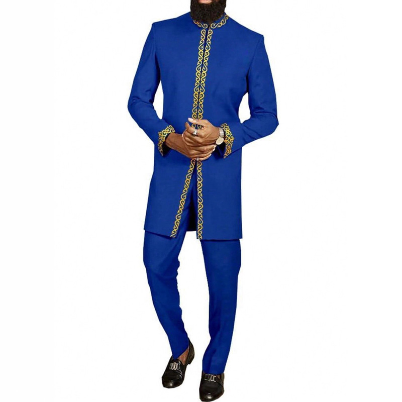 2-Piece African Men's Suit Long-Sleeved Embroidered High-Quality Men's Shirt and Casual Pants Set (Ready Stock) 2-Piece African Men's Suit Long-Sleeved Embroidered High-Quality Men's Shirt and Casual Pants Set (Ready Stock)