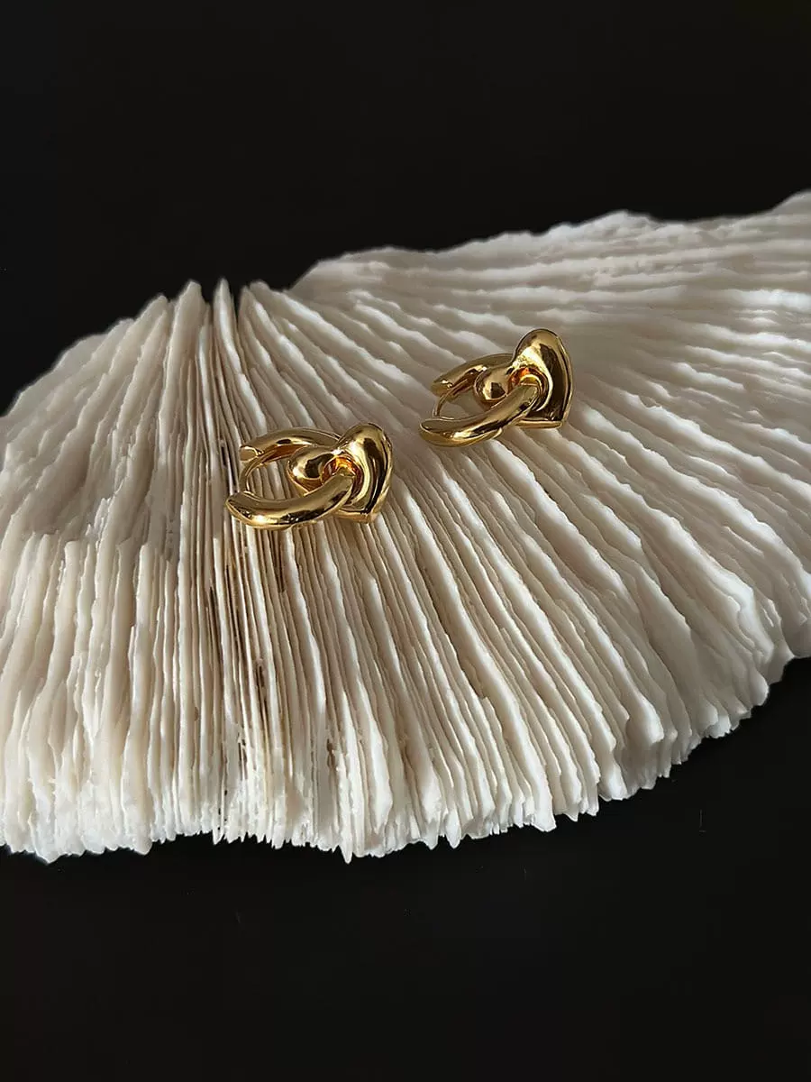 韩国饰品925纯银高级感百搭桃心爱心耳饰小众设计感耳环耳圈女