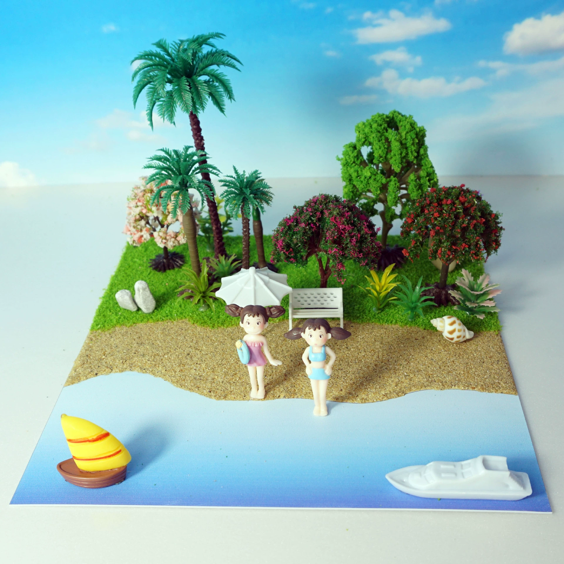 Головоломка творческая ручной работы микро сцена DIY Летний Пляжный материал сумка Детский сад родитель-ребенок игрушка подарок