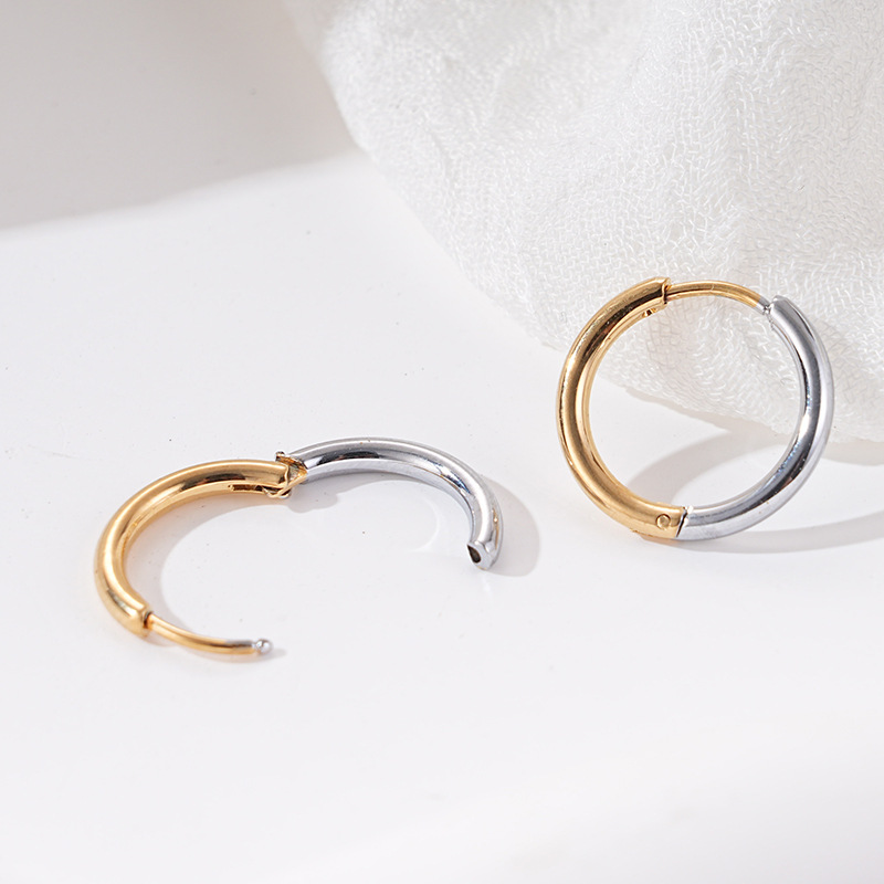 304 Stainless Steel Ear Needle Material Real Gold Plated Plating Material 1 Pair Casual Simple Style Geometric 304 Stainless Steel 18K Gold Plated Earrings