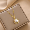 Necklace stainless steel, fashionable accessory, chain for key bag , suitable for import, simple and elegant design