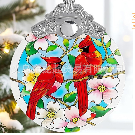 アマゾンで人気の赤衣司祭鳥、蝶、ヘラジカ、オオカミ、クリスマスツリーの飾り、アクリル製の平面型小さなペンダント|undefined