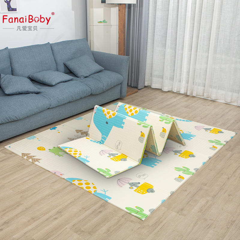 Alfombra de gateo XPE para bebés y niños pequeños, alfombra de gateo de grado materno-infantil, para uso doméstico, engrosada 2 cm, impermeable de doble cara, plegable para jugar.