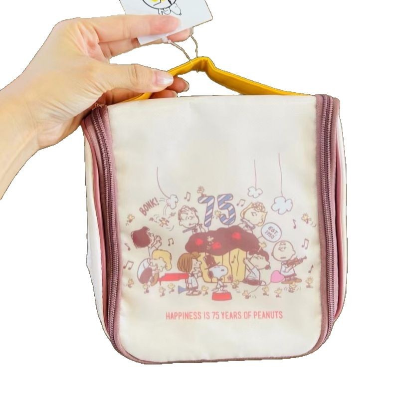 Spot Japón Snoopy Limited viaje de negocios de gran capacidad bolsa de maquillaje colgante portátil bolsa de almacenamiento de lavado doméstico