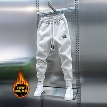 2024秋冬季拼接刺绣束脚运动休闲裤男宽松哈伦长卫裤子潮休闲百搭