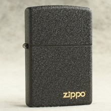 ZIPPO防风煤油打火机美版经典黑裂漆商标标志236ZL