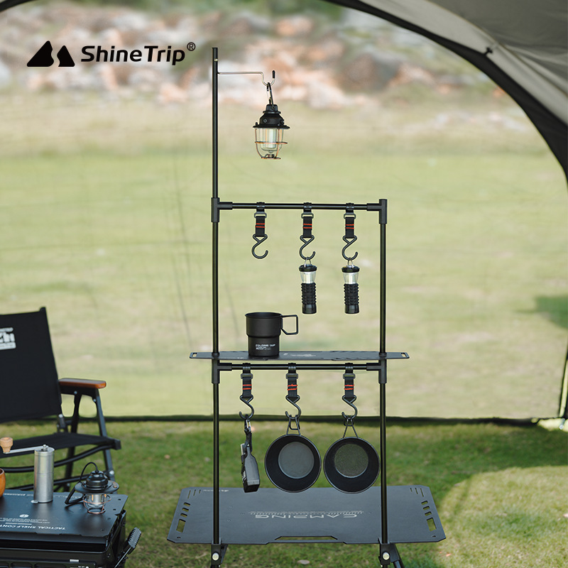 Shanqu outdoor aluminum alloy folding table storage rack camping picnic storage bracket multi-purpose hook tableware rack
