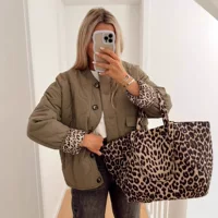 Трансграничная европейская и американская женская одежда AliExpress взрывной стеганые пуговицы хлопчатобумажная модная удобная ретро повседневная куртка