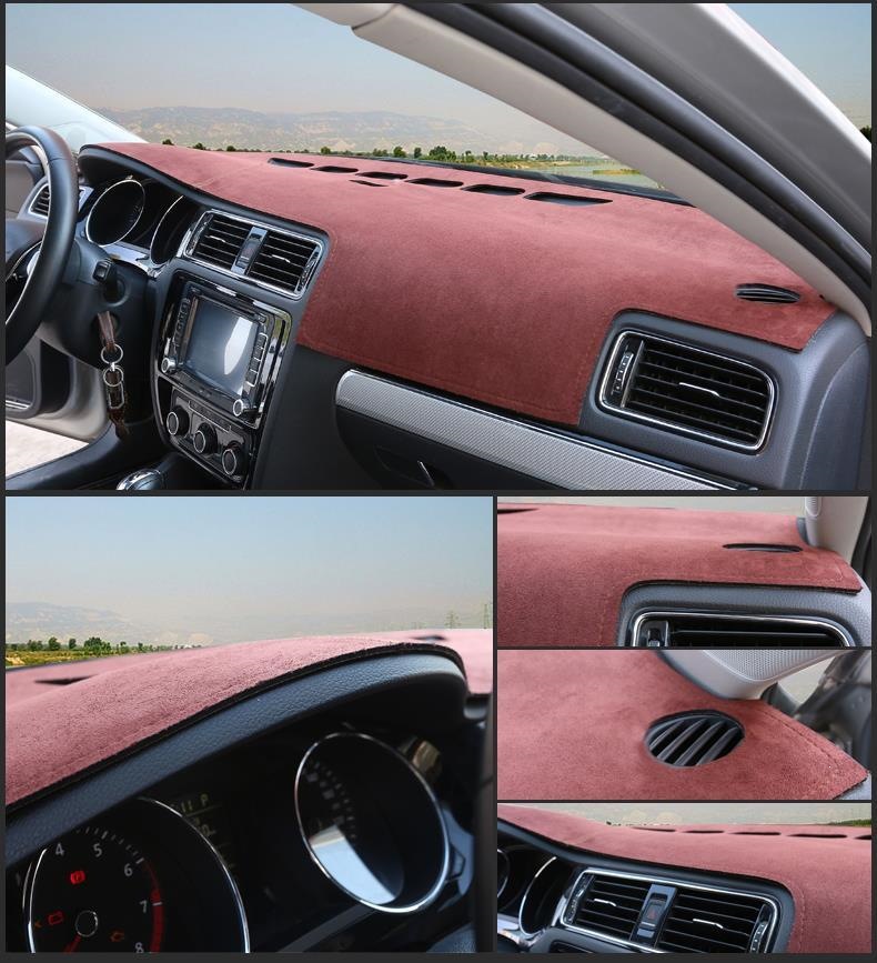 Suede car dashboard center console anti-glare mat, non-slip sunshade, heat-insulating front desk mat, sun protection mat