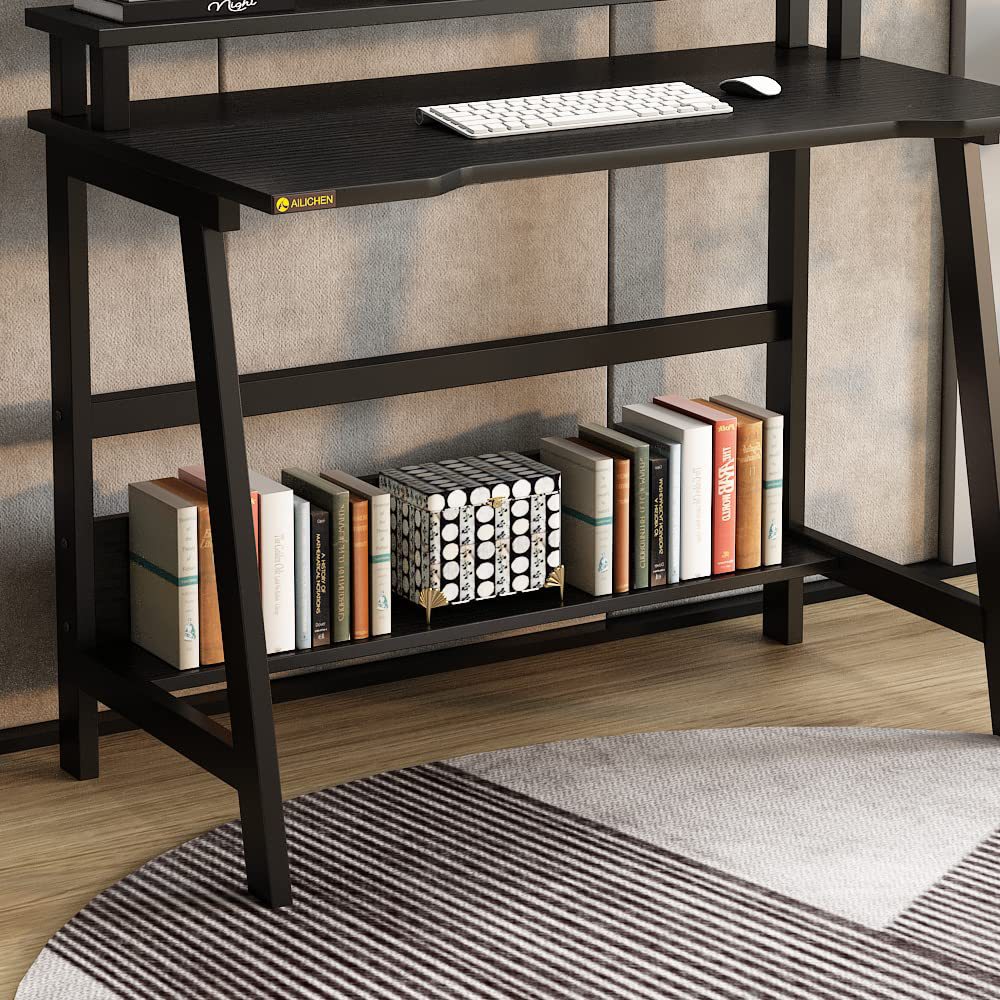 Escritorio de computadora personalizado de comercio exterior Escritorio de oficina familiar con estantes escritorio de computadora portátil estilo moderno y minimalista