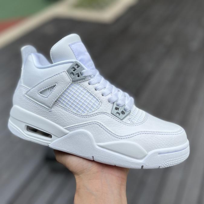 Putian Aj4 Basketball Shoes Black and White High Version White Cement Racing Sneakers over Poison Men's and Women's Running Shoes Putian Aj4 Basketball Shoes Black and White High Version White Cement Racing Sneakers over Poison Men's and Women's Running Shoes