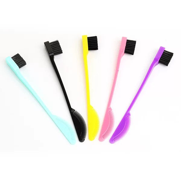 Fan-Shaped Eyebrow Comb, Dual-Purpose for Eyebrows and Eyelashes, Double-Headed Hair Brush, Long Handle, Convenient Multi-Functional Beauty Tool Brush, Mini