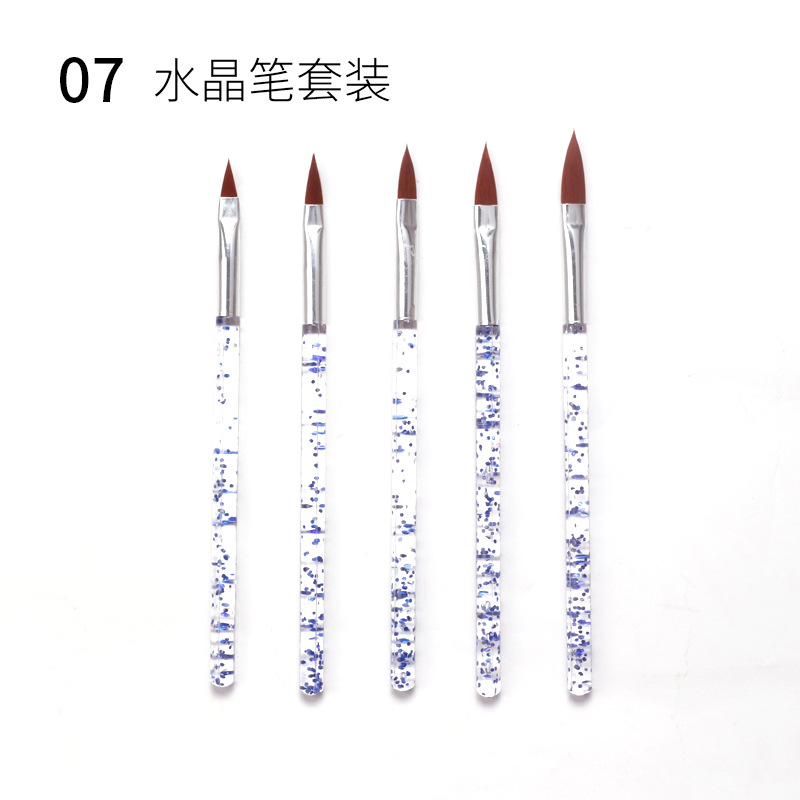 Cruz-frontera manicura 15 piezas conjunto pluma de fototerapia pluma de cristal pluma de silicona taladro de la pluma dibujo línea pintura cepillo colección