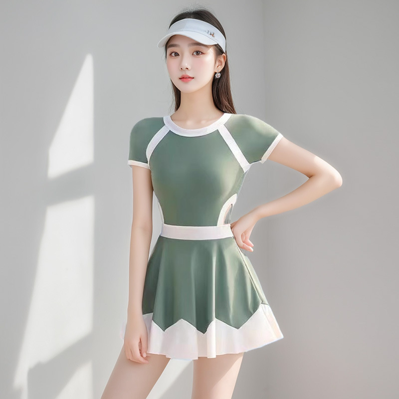 2025 nuevo traje de baño para mujer, vestido de baño conservador de una pieza dedicado a la piscina de aguas termales