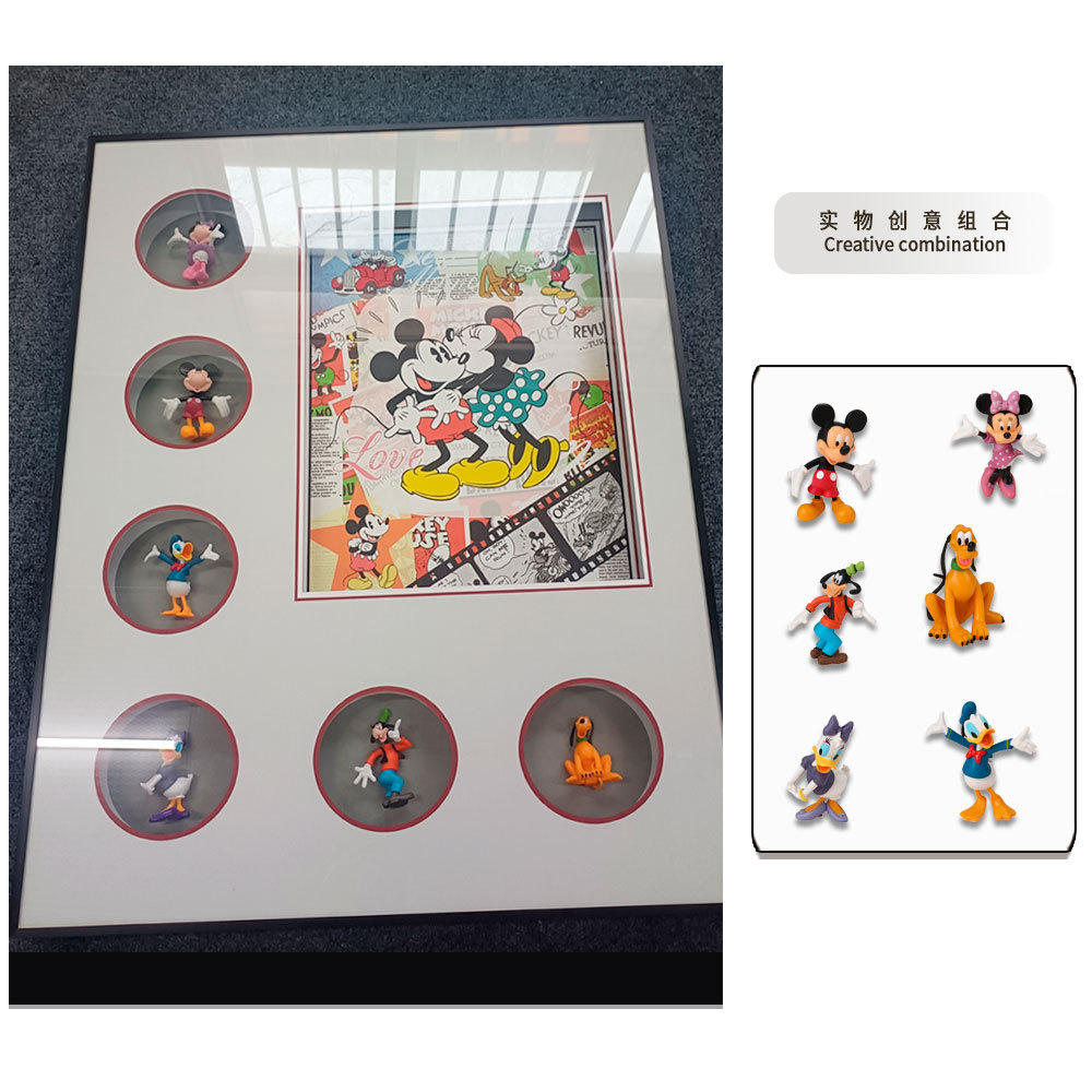 Pato Donald dibujos animados Dibujos Animados hechos a mano Doraemon pintura real habitación de los niños dormitorio cabecera Mickey Mouse círculo colgando pintura