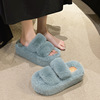 Slippers, demi-season fleece footwear platform, plus size