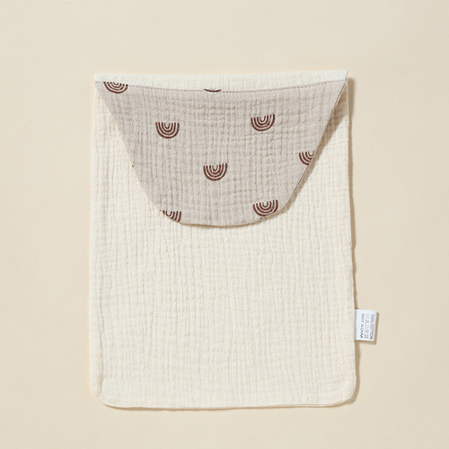 Pure cotton sweat towel four layers of gauze for male and female babies newborn children large breathable cartoon cotton pad back sweat towel