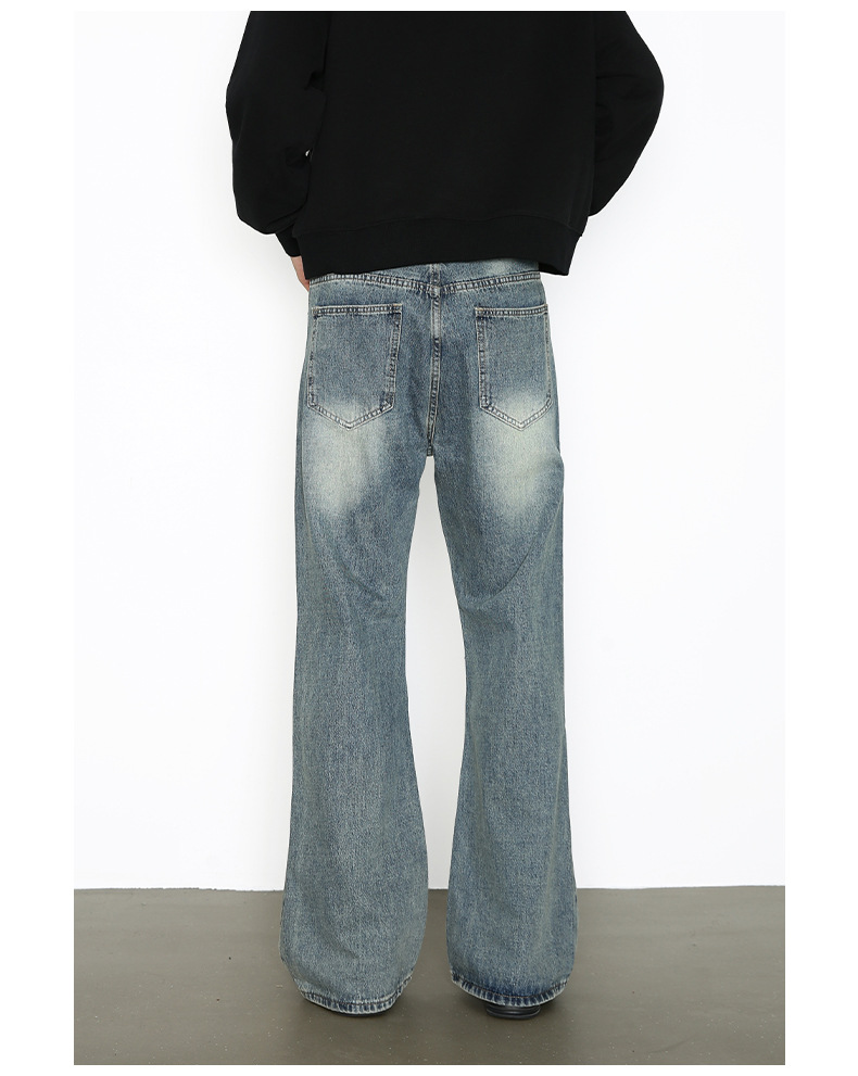 Vintage Washed Denim Jeans For Men Straight And Bootcut Fit_voghion.com