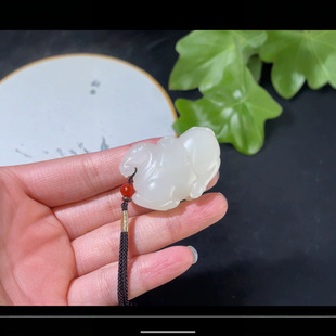 Jin Yu Tang Xinjiang [Ma to Success] Exquisite Hetian Jade Suet White Sugar Horse Oily Full Jade Fine Oil