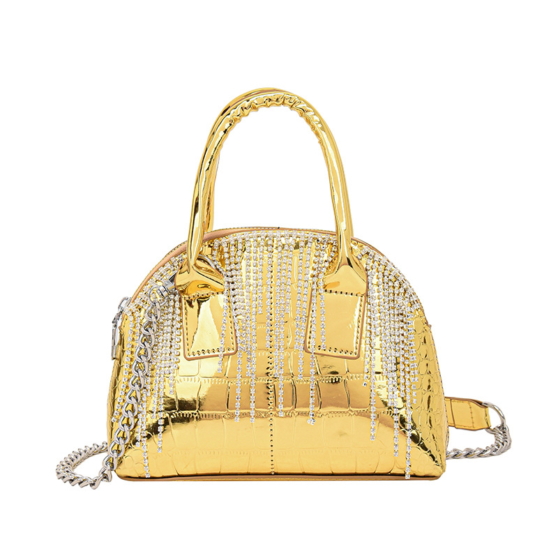 Nicho diseño bolso de hombro para las mujeres 2023 nuevo de alta calidad borla rhinestone bolsa de mensajero Portátil Bolsa de concha bolsas