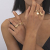 Set, ring, chain, jewelry, simple and elegant design, micro incrustation, European style