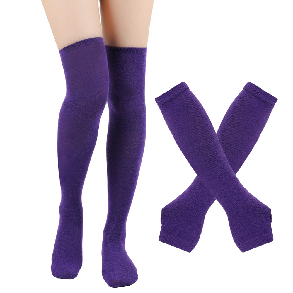 Mănuși cu dungi, șosete lungi peste genunchi, set de costume de petrecere pentru cosplay de Halloween SOC_voghion.com