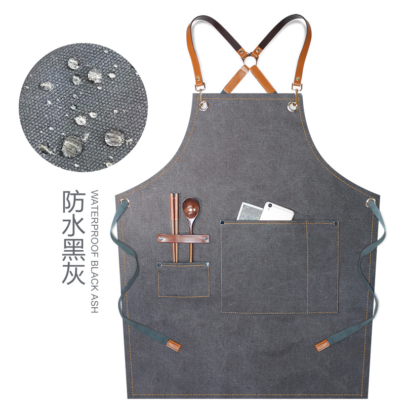 Impermeable semi-tejido medio cuero negro y gris