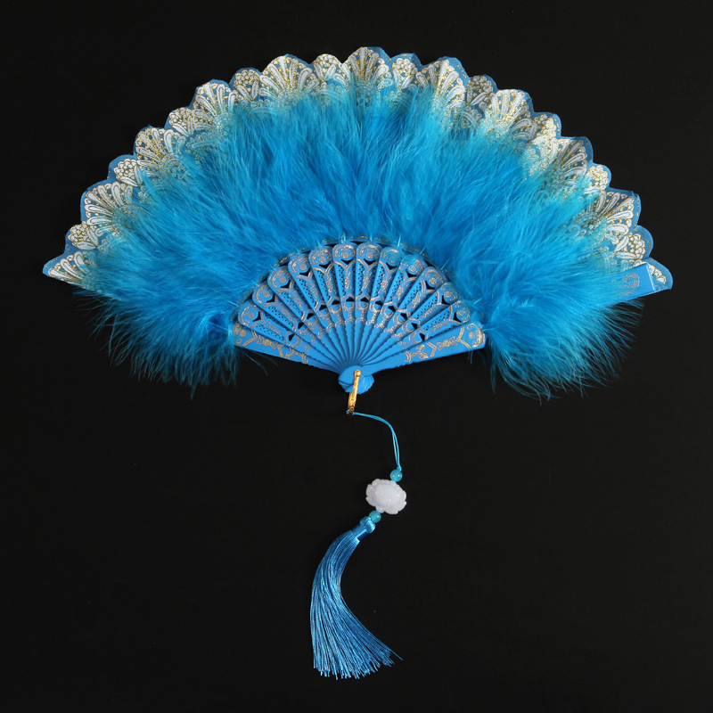 Lolita nuevo clásico ventilador plegable en línea popular estilo retro baile cheongsam pasarela Palacio fan Hada chica ventilador de plumas image 13