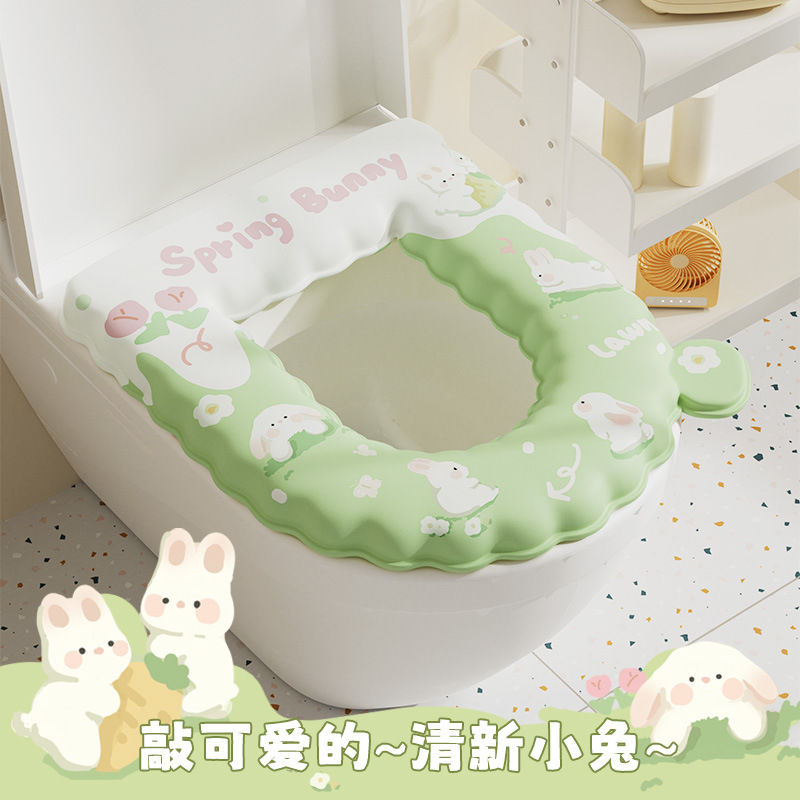 トイレマット 2025 新防水便座クッション四季ユニバーサルかわいいサークルステッカーセットシートクッショントイレマット|undefined