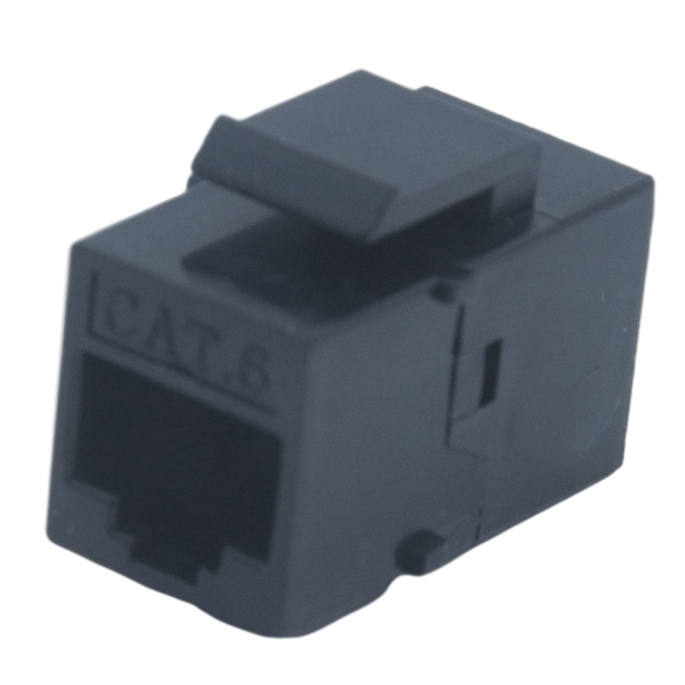 美式  黑色 Keystone CAT6 RJ45 母对母直通 网络连接器