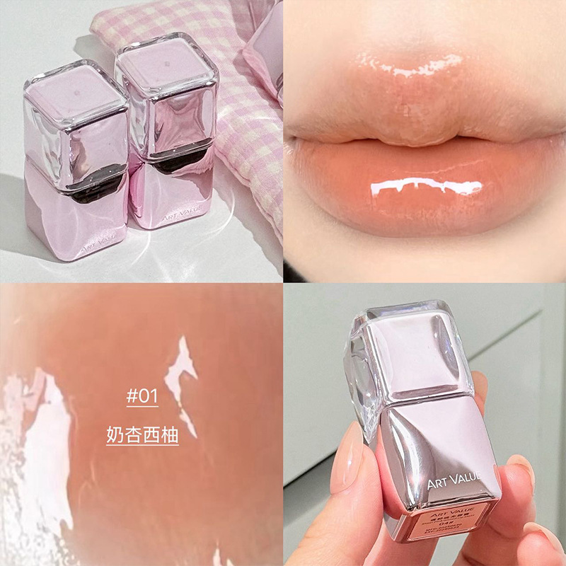 Valor de arte polvo transparente esmalte labial esmalte labial esmaltado de agua espejo pseudo color natural color desnudo blanqueamiento lipstick maquillaje image 7