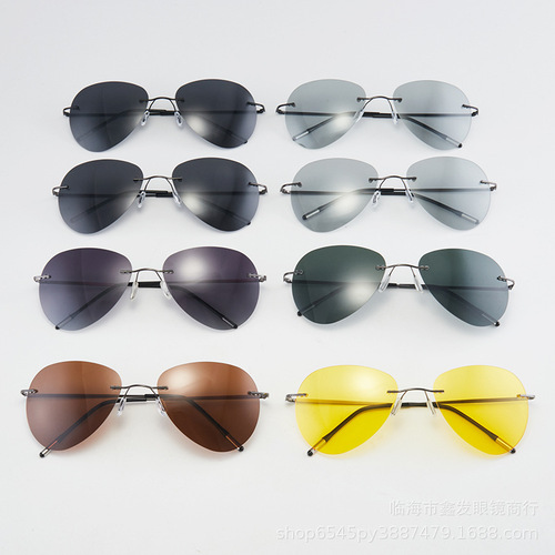 Sunglasses for men for driving and fishing polarized sunglasses UV ultra-light rimless toad driving ultra-light glasses for women