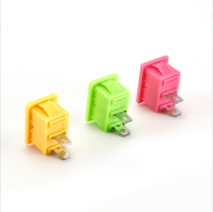 KCD1船型开关 糖果色2脚2档船型开关电源翘板开关 电源按键开关