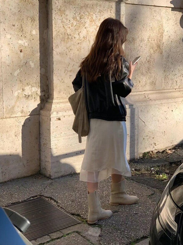 黑色短款皮衣外套女2025秋季新款夹克酷飒风小个子机车气质复古|undefined