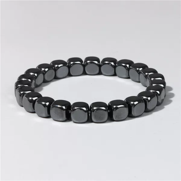 Cross-border new black stone bracelet men's European and American retro business men's and women's couples elastic rope bracelet a variety of optional