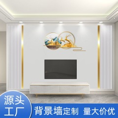 新款无缝电视背景墙壁画轻奢立体麋鹿高级墙布大气墙纸8d防潮画