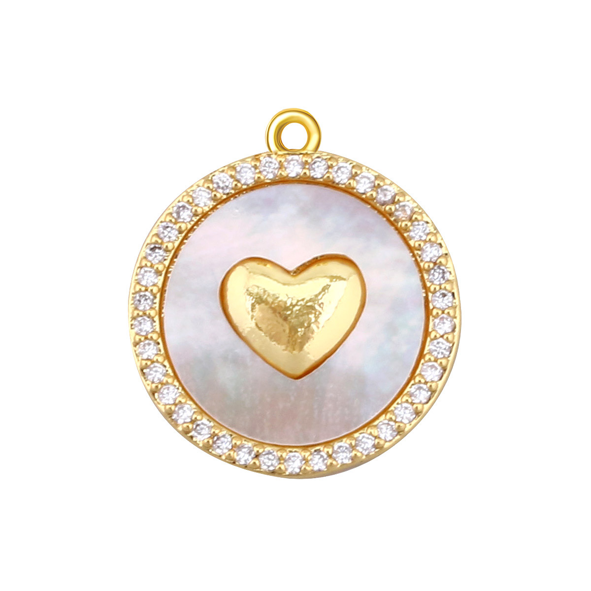 2g Weight Pendant Jewelry Making Type 12*12mm Jewelry Making Size Shell, Zircon Inlay Material DIY Jewelry Accessories Classification 1 Piece Quantity Copper Material Heart Shape Pattern All Seasons Season Plating Design Elegant, Vintage Style Style 1 Piece 12*12mm Copper Shell Zircon Heart Shape Pendant 32
