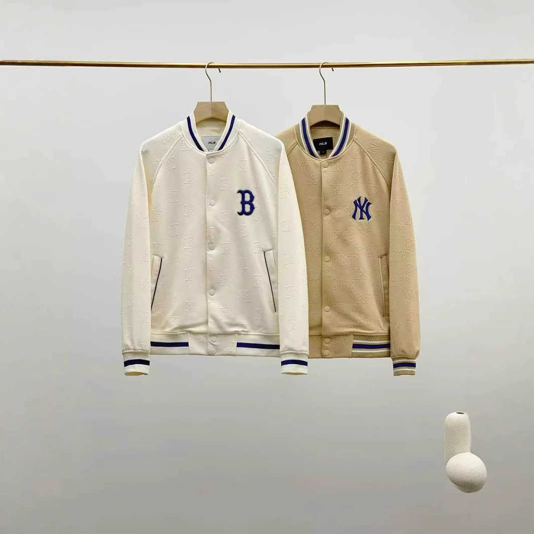 MLB весенне-осенний новый стиль для мужчин и женщин, куртка с вышивкой для дальнозоркости темного цвета, куртка для бейсбольной формы, повседневная и свободная одежда.