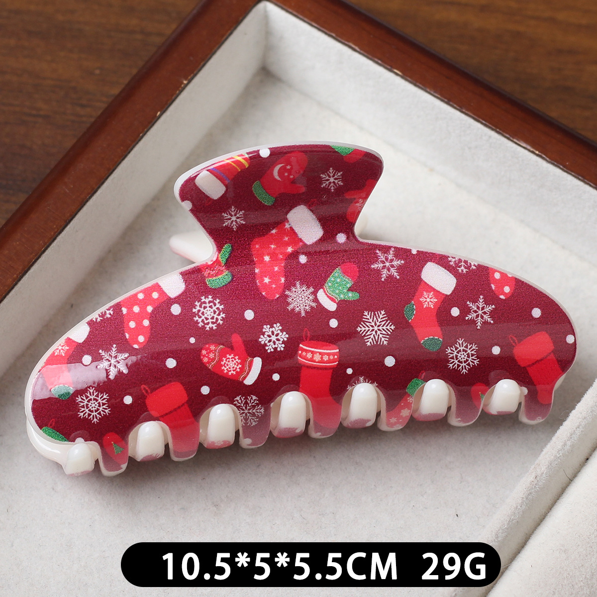 Dulce clip de plástico de Navidad grande 10.5cm clip de cabello para mujeres de alta calidad decoración de tarjeta de cabello detrás del cerebro clip de pescado