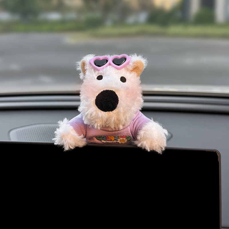 West Highlands accesorios de automóviles accesorios de automóviles pantalla de control central muñeca cachorro muñeca decoración de pantalla encantadora