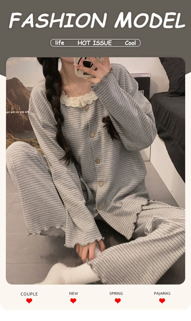 Pijama de algodón para maternidad y lactancia, diseño cómodo