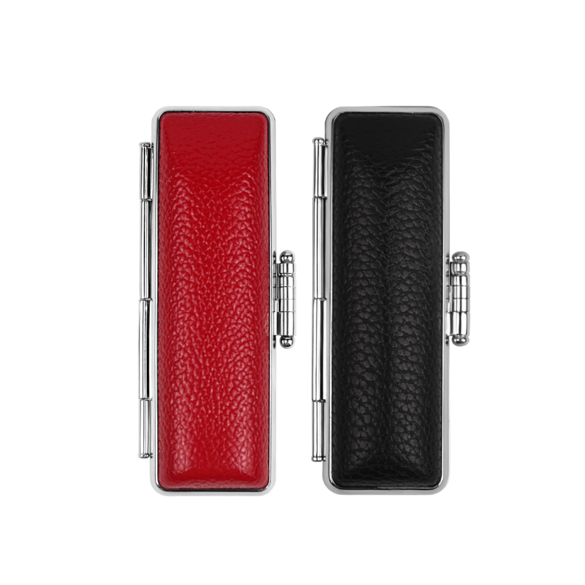 Caja de sello de marca Jingting exportado a Japón Corea del Sur de bambú rojo cuero sintético sello redondo japonés Taiwán sello caja