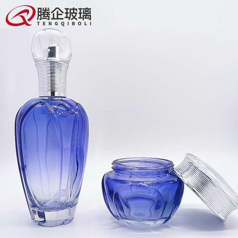 ハスの葉の花びらのセットの瓶の60mlの乳液の瓶の花の葉の形の化粧品のガラス瓶の150mlの蓋の包装の瓶|undefined