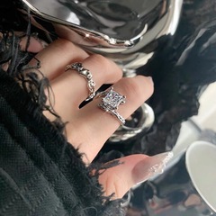 Ins trendy niche design Japanese light luxury finger accessory temperament high-end sense cold wind retro open-mouthed ring