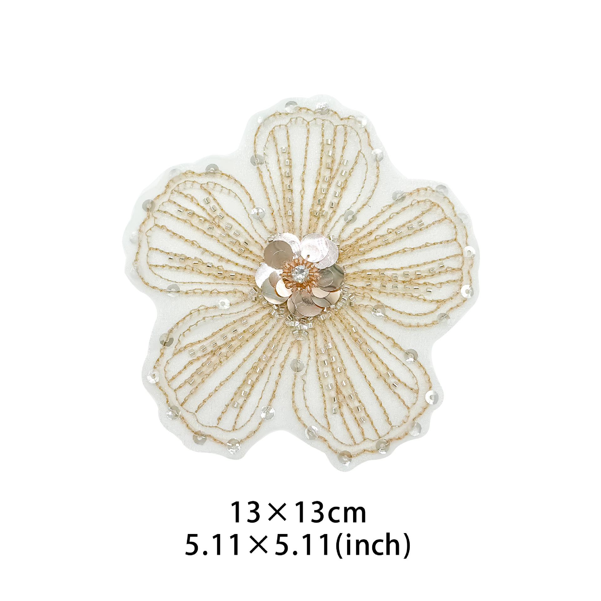 Apliques de Organza Bordados con Lentejuelas y Cuentas, Parche de Tela con Flores, Corsage, Accesorios para Vestidos de Novia y Ropa DIY image 6