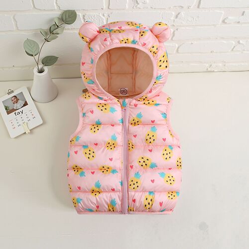 Infant down cotton vest  light and thin boys 'and girls' vest to warm up baby children's wear in autumn and winter
